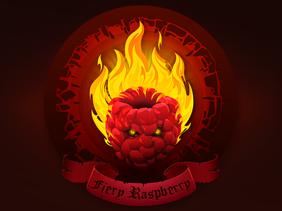 Fiery Raspberry cocktail eyes face fire flame label my style proart prokopenko raspberry ribbon