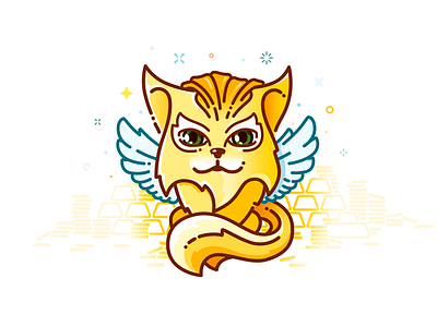 Winged lynx amulet animal gold lynx mascot mbe proart prokopenko tail talisman wings