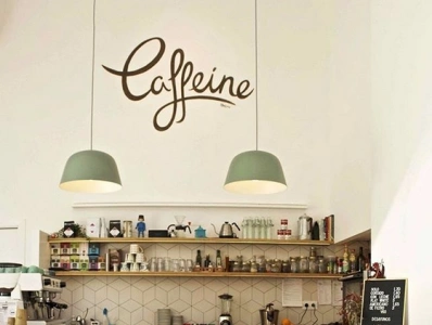 Logo Caffeine barcelona cafeteria imagen corporativa letering logo logodesign logotipos logotipos mexico menu rotulo