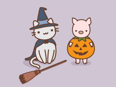 Halloween costumes cute fall halloween illustration pumpkin vector witch