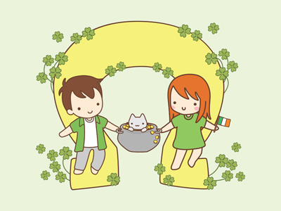 St. Patrick's cinnamon series clover green illustration irish st. patricks day vector