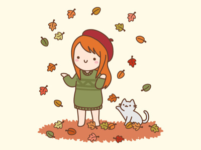 Fall autumn cute fall illustration vector