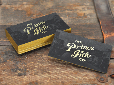 PICO business cards black duplex gold halftone metallic screenprint