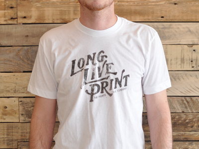 Long Live Print Tee distress hand lettering long live print screen print shirt water based