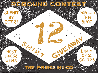 12 Shirt Giveaway contest distress hand lettered rebound screen print shirts