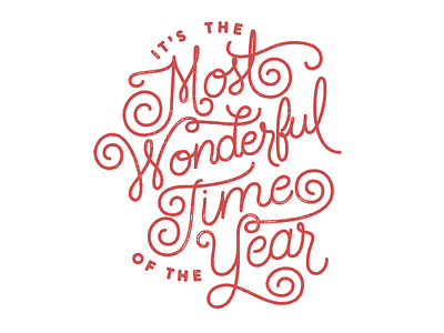 Most wonderful time of the year cards christmas distress hand lettering screen print