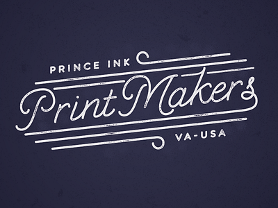 Print Makers distress hand lettering screen print