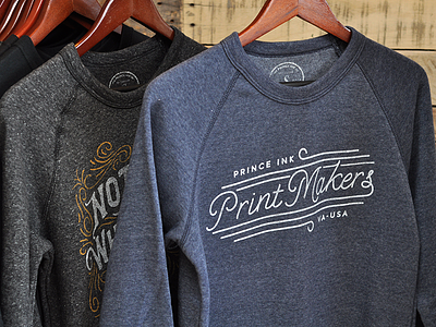 New PICO Sweatshirts lettering not all who wander printmakers screen print sweatshirt water base