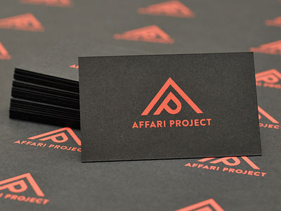 Affari Project Business Cards affari business cards coral duplex paper screen print