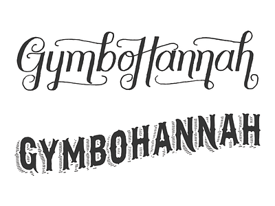 Gymbohannah lettering logo word mark