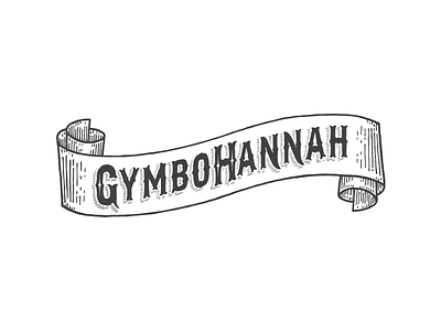 GymboHannah banner hand lettering logo scroll