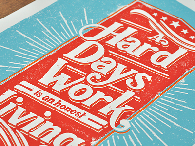 Hard Days Work Print nathan yoder poster screen print vibrant thang