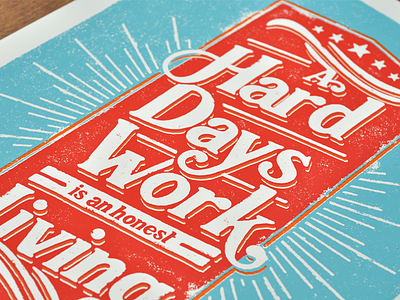 Hard Days Work Print nathan yoder poster screen print vibrant thang