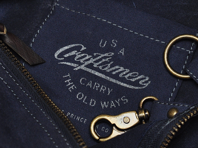 Craftsmen Collection brass craftsmen duffle leather navy screen print stencil usa waxed canvas