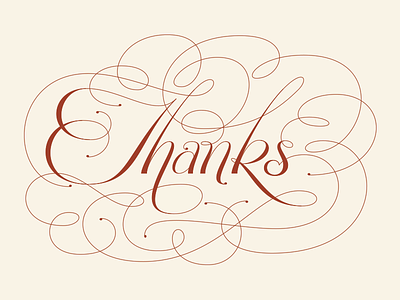 Just Thanks lettering