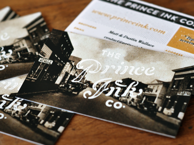 TPIC Business Card 1915 business card downtown hand pulled phoebus screen print vintage