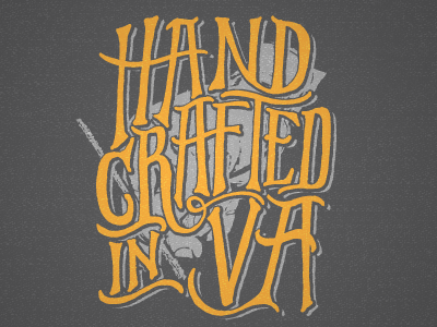 Hand Crafted In VA 60s clipart hand drawn screen print va virginia