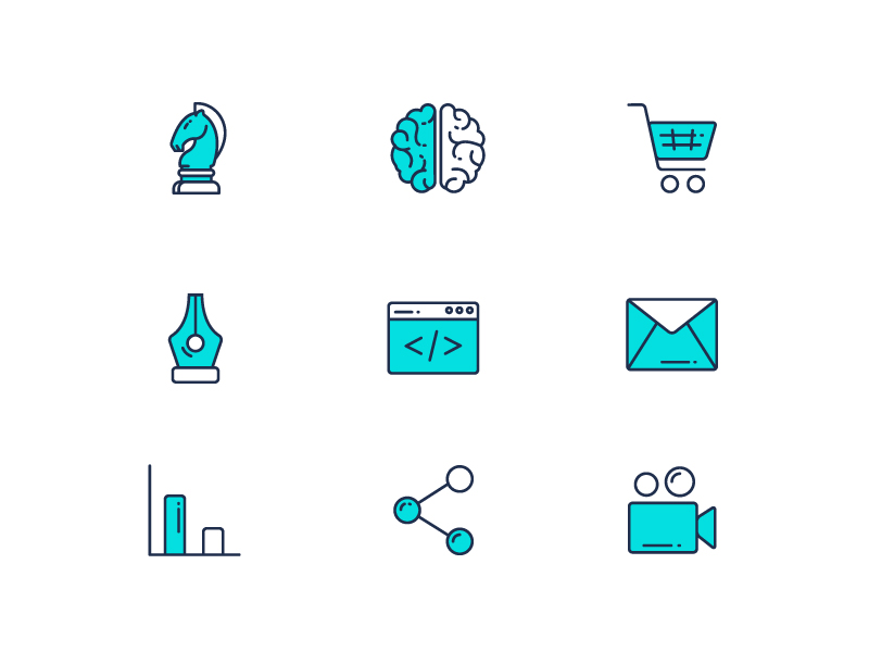 Icon Agency Reactor agency design icon set line pattern vector iconography interface site ui web