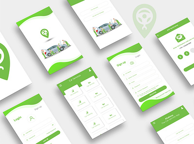 Car Service app application car service design dribbble grocery illustration layout design typography ui ux