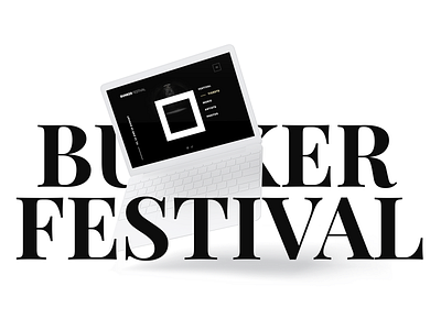 Bunker Festival app branding design landingpage logo minimalist mockup presentation design typography web webdesign