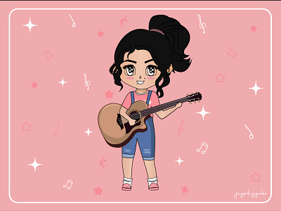 Musician Version for @theartsytraveller (Chibi Commission) character chibi illustration self portrait vector vector art vector illustration