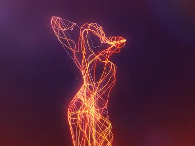 X-Particles experiment 3dcharacter cinema4d cinema4dart colors design glow gold identity lightning pose redshift trails trend2020 woman xparticles