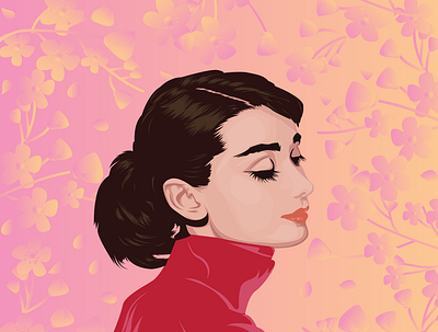 Audrey Hepburn audrey hepburn colors flowers illustration woman women