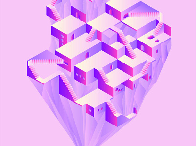 Crystal Maze amethyst crystal illuistation maze pruple rooms violet