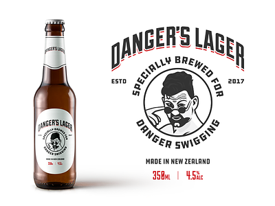 Danger's Lager beer beer label branding dangers lager johnny danger label design packaging