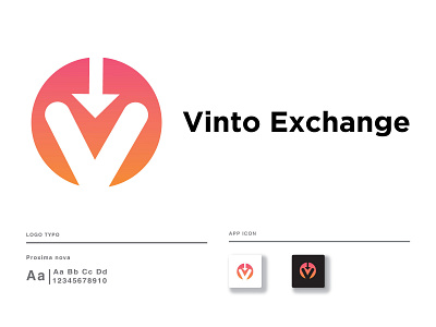 Vinto Exchange Gradient Modern Logo brand and identity brand design brand identity gradient logo logo logo design logo design branding logo designer logo lover logo mark logofield logoflow logofolio logoforsale modern logo v letter v letter logo v logo