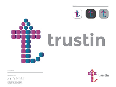 Trustin Gradient Modern Logo