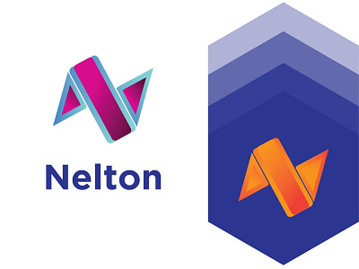 Nelton gradient N letter logo