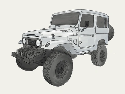 FJ40 Illustration auto bontorno car car illustration drawing fj40 illustration ipad logo motorsport painting vector