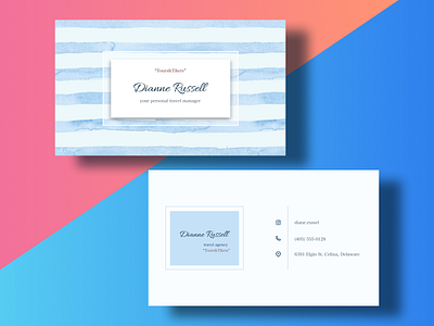 Business card blue business card business card design businesscard card color design pink polygraphy typography ui ux webdesign