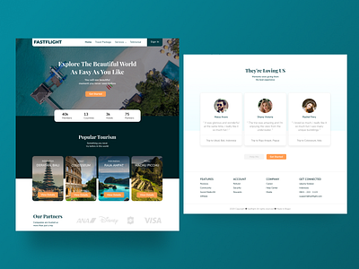 Travel website Fastflight clean journey passport travel traveling uiux visa webdesign website design