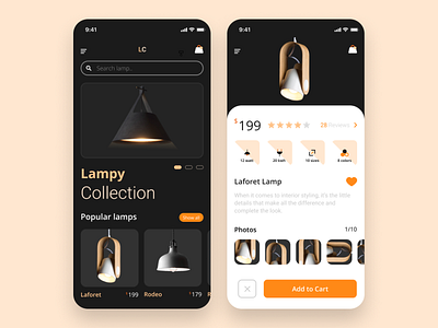 Lamp product mobile app