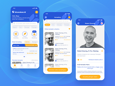 Counseling Mobile App | Redesign project android app design app design clean clean ui counseling counseling app counseling mobile app psychologist ui design uiux