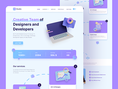Creative Agency Studio Landingpage | UI UX Designs