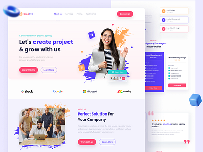 Creative Agency Playful Landing page 🧙🏻‍♂️ | UI Designs agency landing page branding agency business agency creative creative design creative direction creative studio creativeart digital marketing landing page landingpage playful saas service landingpage studio uiux web design website