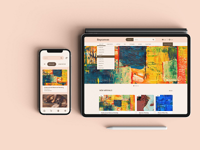 Baycanvas E-com UI for web and mobile app adobe xd branding graphic design mobile app ui web app