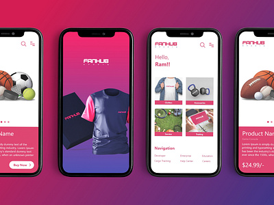 Fanhub UI Design for mobile app