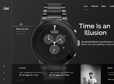 Men's Watch Landing page design ui ux xd design