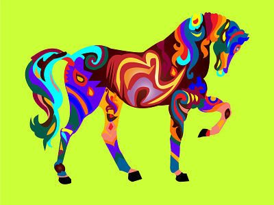 Horse color1 design icon illustration logo vector