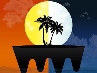 day nd nite1 animation art design flat illustration illustrator ui vector web website