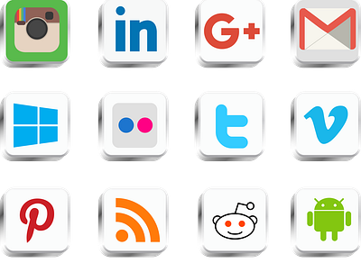 Social App icons with app icon bg app branding design icon illustration illustrator logo logo design logotype vector web website