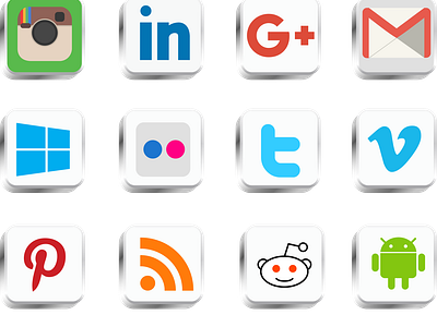 Social App icons with app icon bg