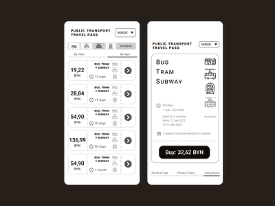 Public transport ticketing app