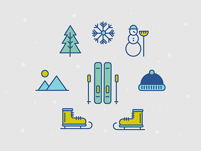 Winter/Ski Icons design exercise dribbble icons ski winter