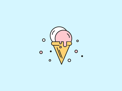 Ice Cream 100 days cone cute design dessert food ice cream icon illustration