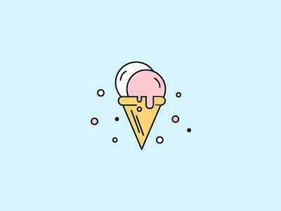 Ice Cream 100 days cone cute design dessert food ice cream icon illustration